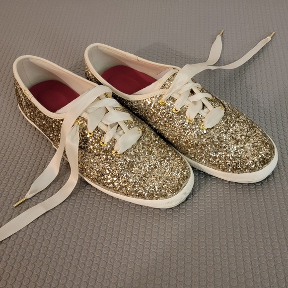 Kate Spade ♠️ Keds gold glitter shoes - Picture 5 of 6